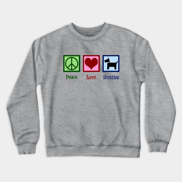 Peace Love Scottish Terrier Crewneck Sweatshirt by epiclovedesigns